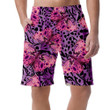 Pink Buterflies On Purple Leopard Texture Can Be Custom Photo 3D Men's Shorts