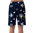 Pattern Of Fishes Conchs And Starfishes On Dark Blue Background Can Be Custom Photo 3D Men's Shorts