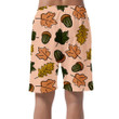 Pink Background Illustration With Acorns And Autumn Leaves Can Be Custom Photo 3D Men's Shorts