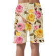 Pretty English Roses In Pink And Yellow With Bird Pattern Can Be Custom Photo 3D Men's Shorts