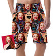 Pattern Of Psychedelic Beautiful Woman In Striped Design Can Be Custom Photo 3D Men's Shorts
