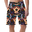 Pattern Of Psychedelic Beautiful Woman In Striped Design Can Be Custom Photo 3D Men's Shorts