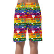 Peace Symbols Of The Hippie Design Rainbow Striped Background Can Be Custom Photo 3D Men's Shorts