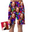 Psychedelic Abstract Geometric Colorful Triangles Pattern Can Be Custom Photo 3D Men's Shorts