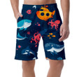 Pattern Of Deep Ocean Floor Animals Fishes Submarine Cartoon Pattern Can Be Custom Photo 3D Men's Shorts