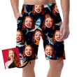 Pattern Of Cute Astronaut Shark And Space Background Elements Can Be Custom Photo 3D Men's Shorts