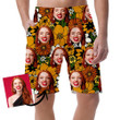 Pattern Of Simple Flowers Hand Drawn Hippie Retro Style Can Be Custom Photo 3D Men's Shorts