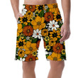 Pattern Of Simple Flowers Hand Drawn Hippie Retro Style Can Be Custom Photo 3D Men's Shorts