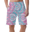 Pink And Mint Tribal Mandala Motif Can Be Custom Photo 3D Men's Shorts