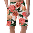 Pattern Of Peony Roses And Clove Flowers Branch Watercolor Can Be Custom Photo 3D Men's Shorts