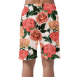 Pattern Of Peony Roses And Clove Flowers Branch Watercolor Can Be Custom Photo 3D Men's Shorts