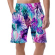 Pink And Blue Neon Tropical Fruits Leaves And Flowers Can Be Custom Photo 3D Men's Shorts