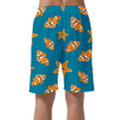 Pretty Orange Fish And Starfish On The Blue Background Can Be Custom Photo 3D Men's Shorts