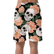 Pink Peonies And Human Skulls On Black Background Can Be Custom Photo 3D Men's Shorts