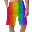 Perfect Rainbow Pattern Geometric In The Shape Of Mermaid Scale Can Be Custom Photo 3D Men's Shorts