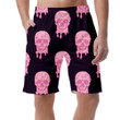 Pink Human Skull With Ice Cream On Black Background Can Be Custom Photo 3D Men's Shorts