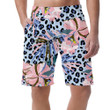 Pink Orchid With Palm Leaves On Leopard Background Can Be Custom Photo 3D Men's Shorts