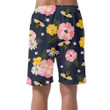 Summer Cartoon Bees With Cottage Garden Flowers Can Be Custom Photo 3D Men's Shorts