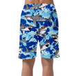 Pattern Of A Sharks And Tie Dye With Blue Background Elements Can Be Custom Photo 3D Men's Shorts