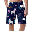 Rairy Tale Animals With Adult Unicorns Rainbow And Stars Can Be Custom Photo 3D Men's Shorts