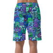 Psychedelic Pattern With Sketch Funny Blue Monsters Can Be Custom Photo 3D Men's Shorts
