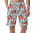 Spring Flowers Pink Rose Bouquet On Light Blue Design Can Be Custom Photo 3D Men's Shorts
