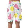 Smiling Face Pears Lemons In Pink And Yellow Pattern Can Be Custom Photo 3D Men's Shorts