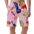 Streetstyle Icons Of The Liberty Statue With Food On Pink Background Can Be Custom Photo 3D Men's Shorts
