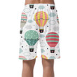 Stars Clouds Hot Air Balloon Flying In The sky On White Background Can Be Custom Photo 3D Men's Shorts