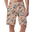Sketch Trendy Orange Flower And Leaves Branches Coral Theme Design Can Be Custom Photo 3D Men's Shorts