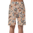 Sketch Trendy Orange Flower And Leaves Branches Coral Theme Design Can Be Custom Photo 3D Men's Shorts