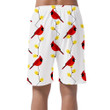 Red Cardinal Bird And Garland With Lights Can Be Custom Photo 3D Men's Shorts