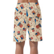 Softball Stuff With American Flag And Stars Drawing By Hand Can Be Custom Photo 3D Men's Shorts