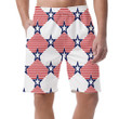Rhombus Red Striped And Navy Star Patriotic Pattern Can Be Custom Photo 3D Men's Shorts
