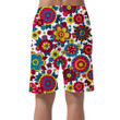 Psychedelic Hippie Background With Flowers On White Design Can Be Custom Photo 3D Men's Shorts