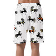 Retro Texture With Black Horses On White Can Be Custom Photo 3D Men's Shorts