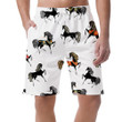Retro Texture With Black Horses On White Can Be Custom Photo 3D Men's Shorts