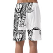 Sketch Of A Walking Leopard Black And White Illustration Can Be Custom Photo 3D Men's Shorts