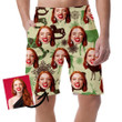 Retro Christmas Abstract Wood Horse Silhouettes Can Be Custom Photo 3D Men's Shorts