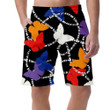 Silhouette Butterfly Flying With White Line Can Be Custom Photo 3D Men's Shorts