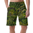Texture With Fish Hearts And Flowers In Green Psychedelic Pattern Can Be Custom Photo 3D Men's Shorts