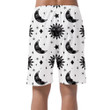 Sleeping Black Sun And Moon On White Background Can Be Custom Photo 3D Men's Shorts