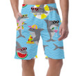 Summer Holiday Pattern With Cool Sharks In Sunglasses Can Be Custom Photo 3D Men's Shorts