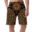 Red And Green Mandala Ornament On Black Background Can Be Custom Photo 3D Men's Shorts