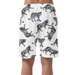 Sketch Style Leopards Isolated On White Background Can Be Custom Photo 3D Men's Shorts
