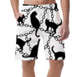 Silhouettes Of Black Cats And Chains Can Be Custom Photo 3D Men's Shorts