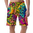 Psychedelic Style Colorful Dots And Stripes Design Can Be Custom Photo 3D Men's Shorts