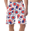 Round Symbols Of USA Flag With Heart And Classic Flag Can Be Custom Photo 3D Men's Shorts