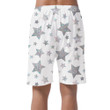Silver Holographic Glitter Sparkle Stars On White Background Can Be Custom Photo 3D Men's Shorts