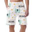 Sweet Dreams With Kawaii Elephant And Yellow Stars Can Be Custom Photo 3D Men's Shorts